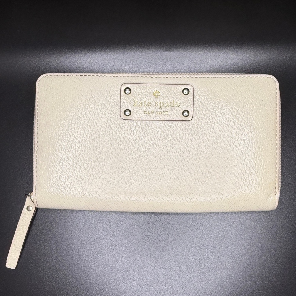 Kate Spade Cream Wallet with Pink Interior with Box
